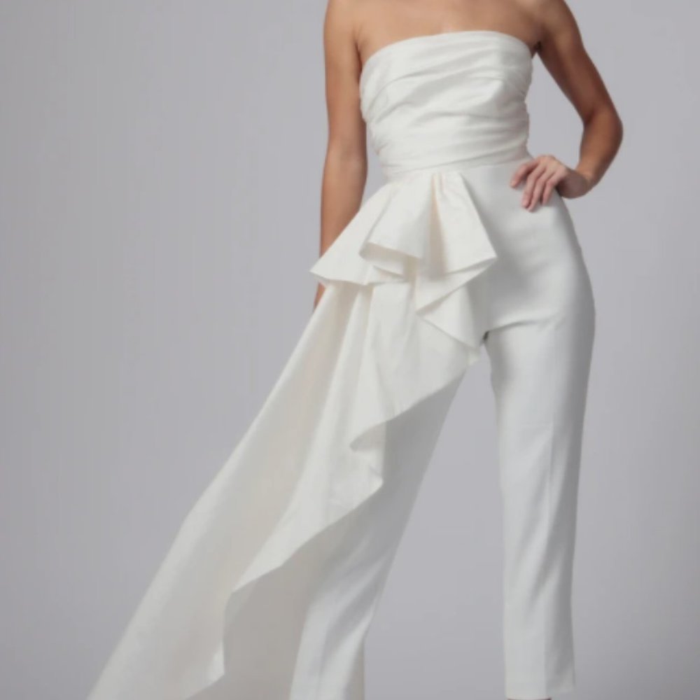 Jay Godfrey Sky Strapless BRIDAL JUMPSUIT NWOT RARE AND DISCONTINUED